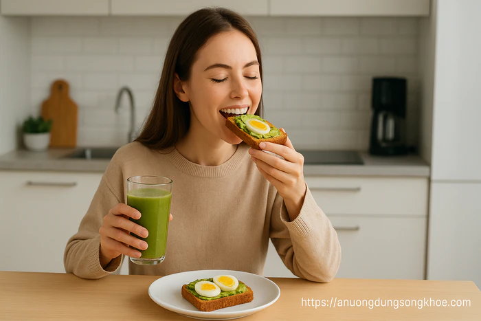 Cách ăn bơ đúng – toast bơ trứng giúp hấp thu vitamin A, D, E, K hiệu quả.