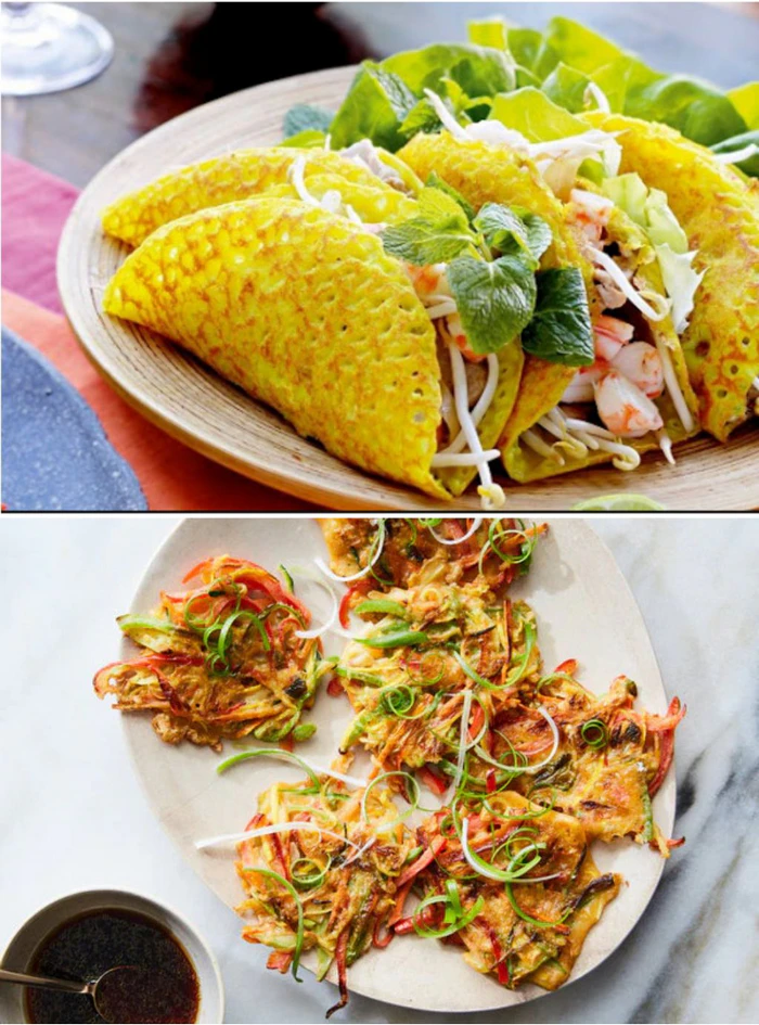 So sánh bánh xèo Hàn Quốc Pajeon và bánh xèo Việt Nam truyền thống