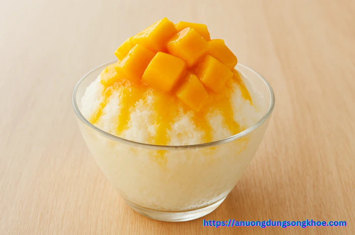 Cách làm bingsu xoài tại nhà với đá sữa mịn và xoài tươi ngọt mát