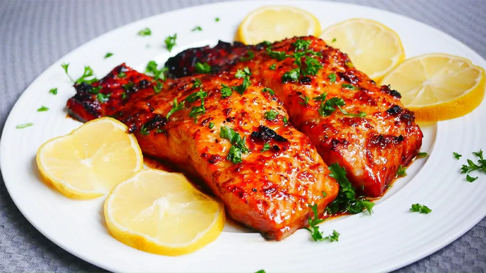 Cá hồi nướng mật ong tỏi thơm ngon, bổ sung omega-3