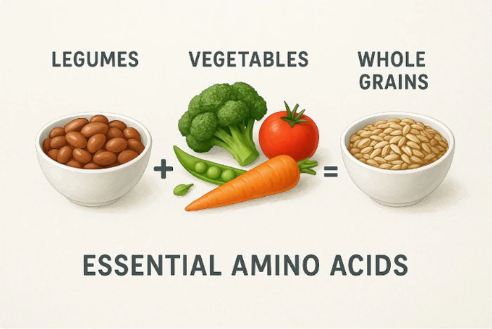 Cách kết hợp rau củ giàu chất đạm với ngũ cốc và đậu để đủ protein