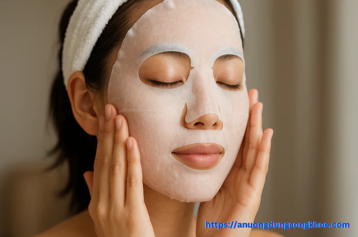 Đắp mặt nạ có trắng da không – hình ảnh phụ nữ đắp mặt nạ dưỡng sáng da