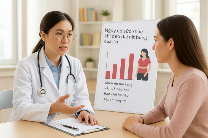 Nguy cơ sức khỏe khi đeo đai nịt bụng cả ngày