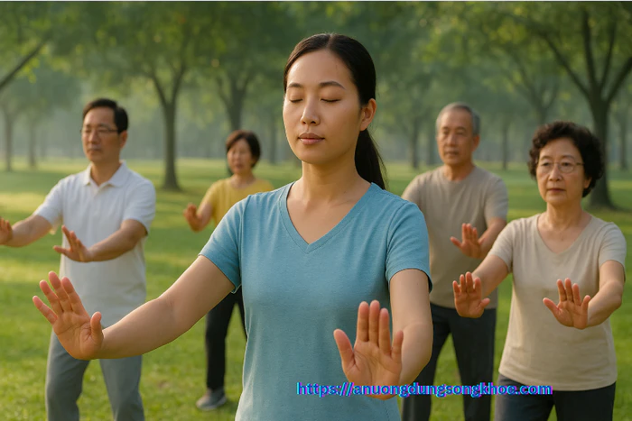 Động tác dưỡng sinh cơ bản giúp lưu thông khí huyết và thư giãn cơ thể