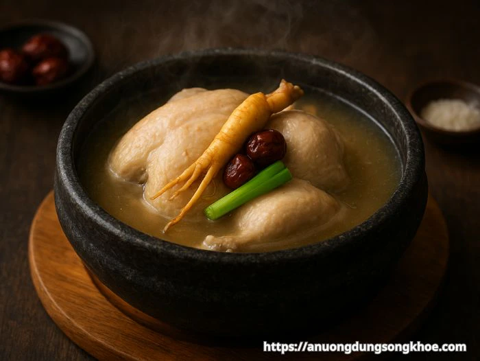 Gà Hầm Sâm Hàn Quốc (Samgyetang) – Công Thức Chuẩn Vị & Lợi Ích Sức Khỏe