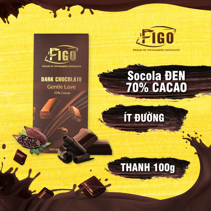Socola đen (từ 70% cacao trở lên) – Món quà ngọt ngào tốt cho tim mạch và trí não