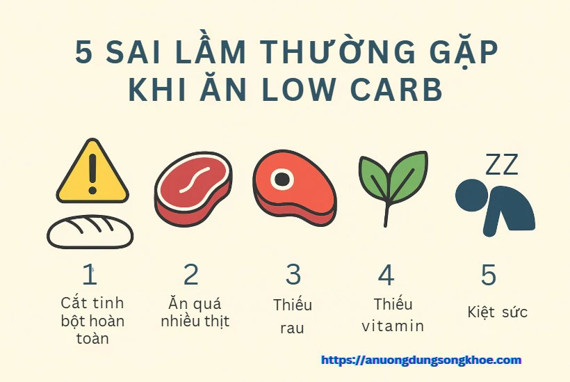 Sai lầm thường gặp khi ăn Low Carb và cách khắc phục giúp duy trì sức khỏe bền vững