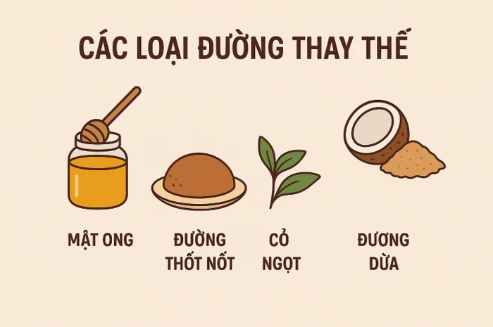 Các loại đường thay thế đường tinh luyện tốt cho sức khỏe