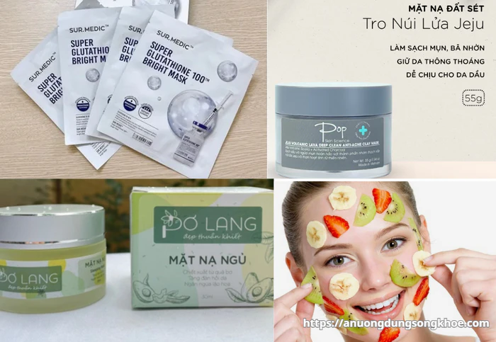Các loại mặt nạ chăm sóc da phổ biến – mặt nạ giấy, đất sét, ngủ và thiên nhiên.