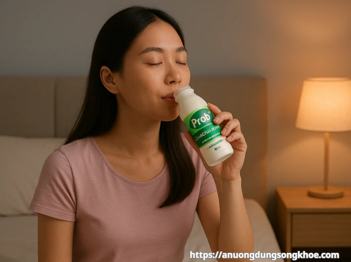 Uống sữa chua Probi buổi tối trước khi ngủ hỗ trợ hệ vi sinh đường ruột