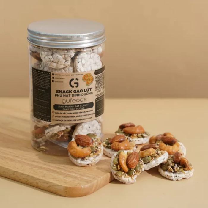 Snack gạo lứt mini giòn ngon, ít calo cho bữa phụ