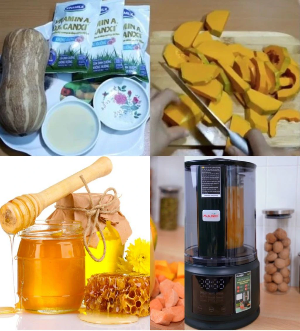 Nguyên liệu làm sữa bí đỏ giảm cân đơn giản