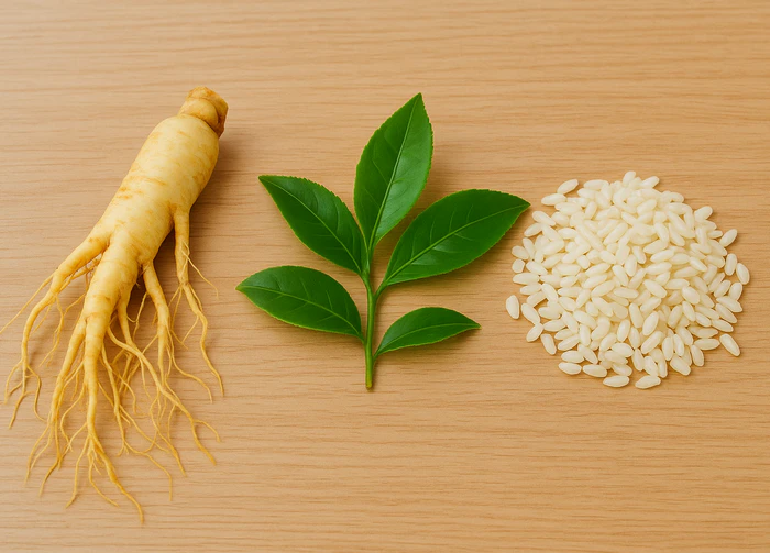 Thành phần thiên nhiên mặt nạ Hàn Quốc: nhân sâm, trà xanh, gạo