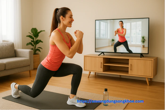 Tập thể dục thẩm mỹ tại nhà theo video hướng dẫn giúp giữ dáng