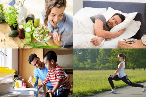 Lối sống lành mạnh kết hợp ăn uống, vận động và nghỉ ngơi hợp lý