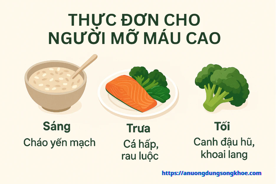 Thực đơn 1 ngày cho người bị mỡ máu cao giúp giảm cholesterol an toàn
