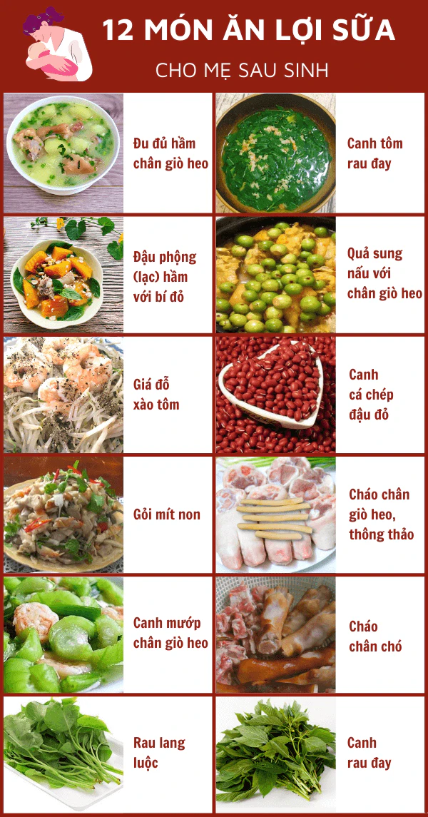 Thực đơn lợi sữa giúp mẹ sau sinh nhiều sữa hơn