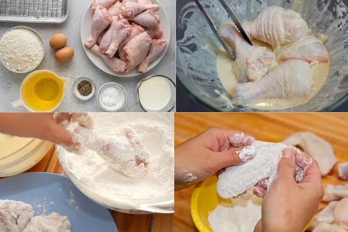 Quy trình cách làm ức gà chiên giòn vàng ruộm