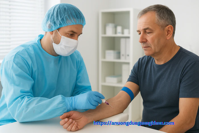 Xét nghiệm máu kiểm tra cholesterol trong phòng thí nghiệm y khoa