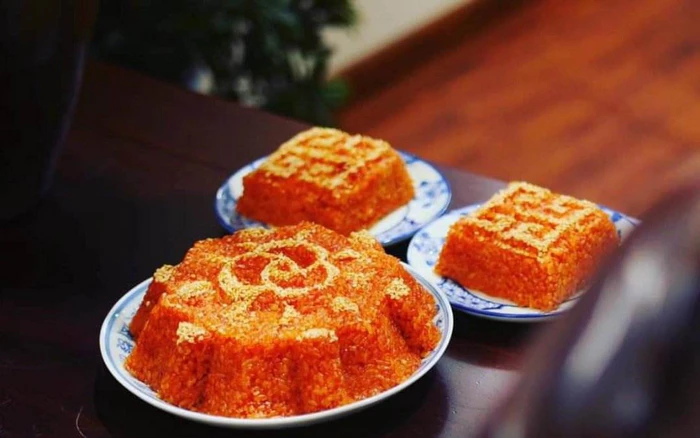 Xôi gấc đỏ phong thủy hút may mắn cát tường